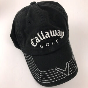 Callaway Golf Black Hat White Topstitch With green two g logo on side